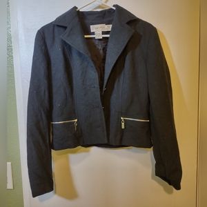 Gantos Vintage 80's Business Casual Tailored Black Pure Wool Jacket Blazer 6